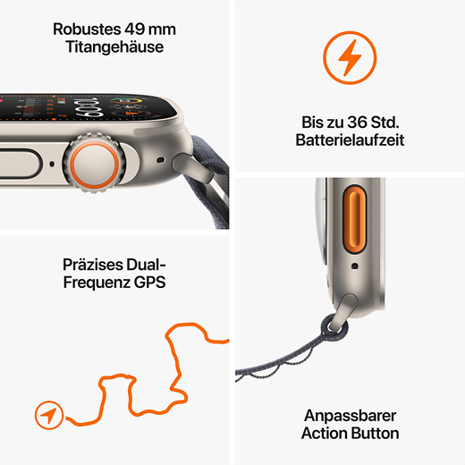 Apple Watch Ultra 2 Titan Alpine Loop Natur/Mandel Medium - Gallerie 4