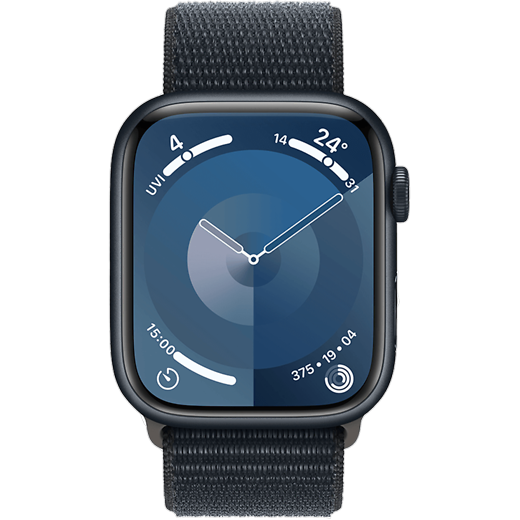 Apple Watch Series 9 Aluminium Sport Loop Mitternacht/Mitternacht - Gallerie 2