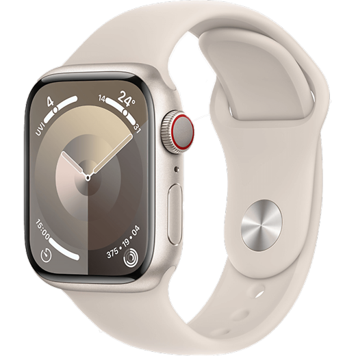 Apple Watch Series 9 Aluminium Sportarmband Polarstern/Polarstern S/M - Hero