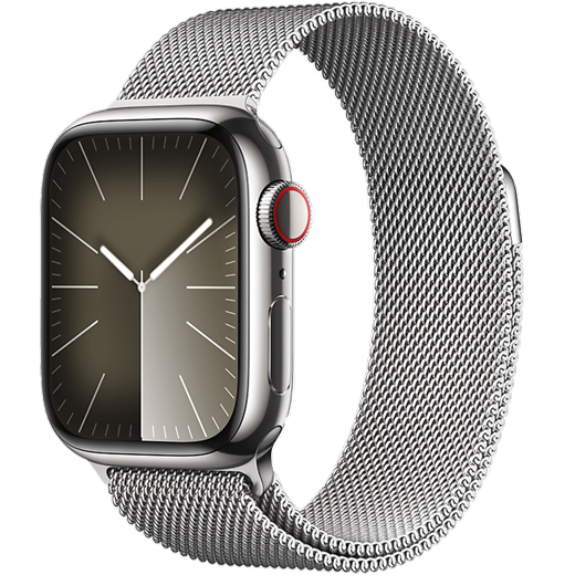 Apple Watch Series 9 Edelstahl Milanaise Armband Silber 41 mm/Silber - Hero