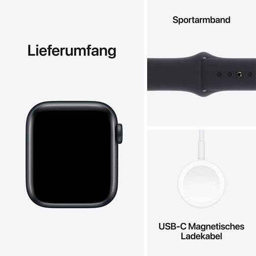 Apple Watch SE (2023) GPS Aluminium Sportarmband Mitternacht/Mitternacht S/M - Gallerie 5
