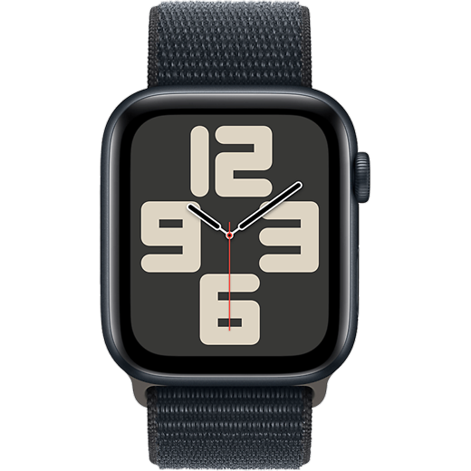 Apple Watch SE (2023) Aluminium Sport Loop Mitternacht/Mitternacht M/L - Gallerie 2