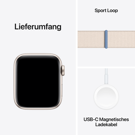 Apple Watch SE (2023) Aluminium Sport Loop Polarstern/Polarstern S/M - Gallerie 5