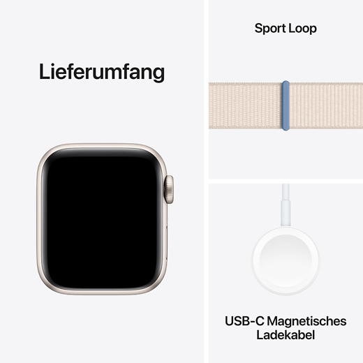 Apple Watch SE (2023) Aluminium Sport Loop Mitternacht/Mitternacht M/L - Gallerie 5