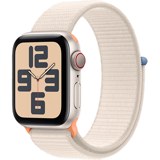 Apple Watch SE (2023) Aluminium Sport Loop Polarstern/Polarstern S/M - Hero