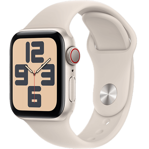 Apple Watch SE (2023) Aluminium Sportarmband Polarstern/Polarstern S/M - Hero