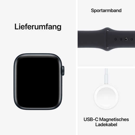 Apple Watch SE (2023) Aluminium Sportarmband Mitternacht/Mitternacht M/L - Gallerie 5
