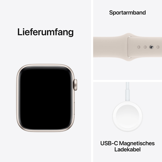 Apple Watch SE (2023) Aluminium Sportarmband Polarstern/Polarstern M/L - Gallerie 5