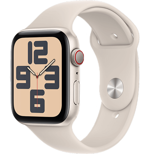 Apple Watch SE (2023) Aluminium Sportarmband Polarstern/Polarstern M/L - Hero