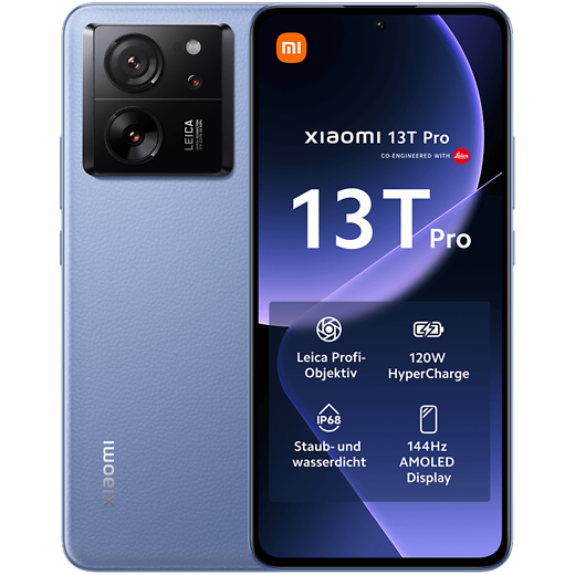 Xiaomi 13T Pro Alpine Blue - Vorne/Hinten