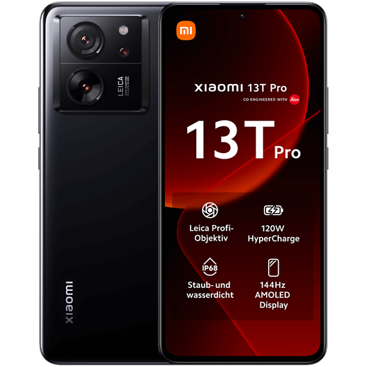 Xiaomi 13T Pro Black - Vorne/Hinten