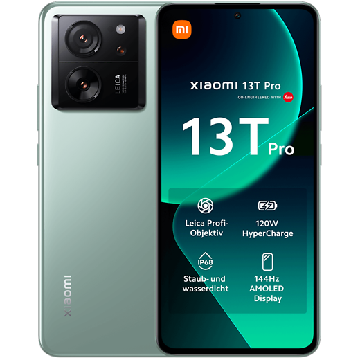 Xiaomi 13T Pro Meadow Green - Vorne/Hinten