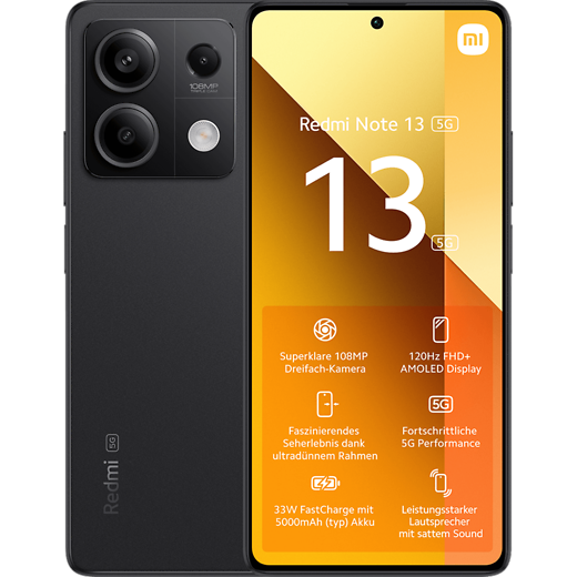 Xiaomi Redmi Note 13 5G Graphite Black - Vorne/Hinten