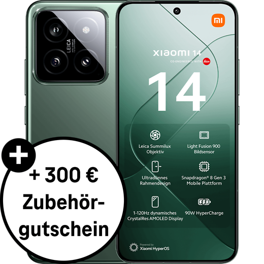 Xiaomi 14 Jade Green - Vorne/Hinten