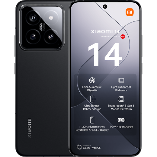 Xiaomi 14 Black - Vorne/Hinten