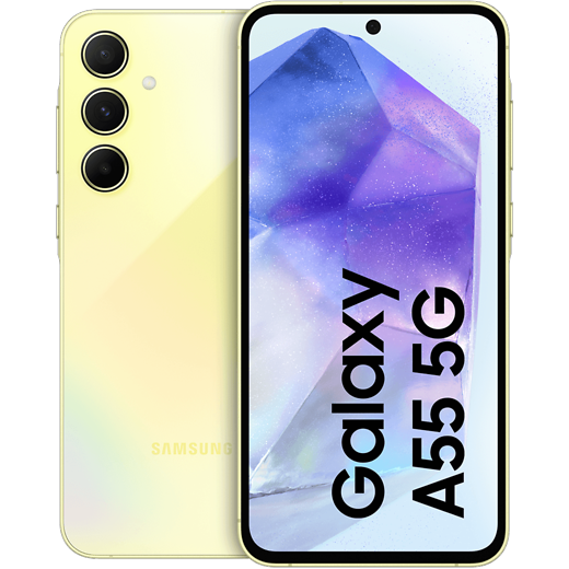 Samsung Galaxy A55 5G Awesome Lemon - Vorne/Hinten