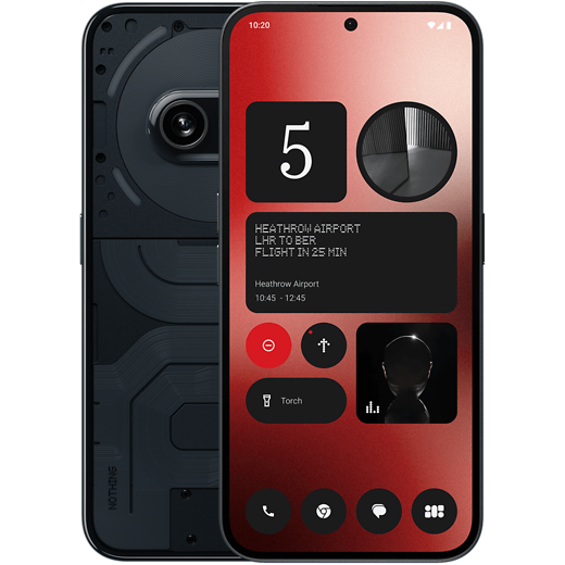 Nothing Phone (2a) Schwarz - Vorne/Hinten