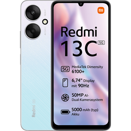 Xiaomi Redmi 13C 5G Starry Silver - Vorne/Hinten