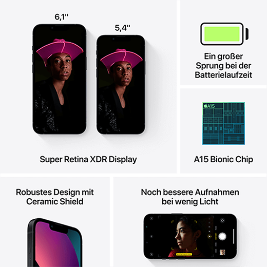 Apple iPhone 13 (Erneuert Basic) Mitternacht - Gallerie 4