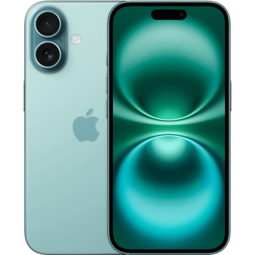 Apple iPhone 16 Blaugrün - Vorne/Hinten
