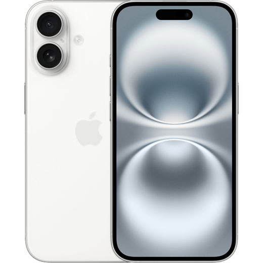Apple iPhone 16 Weiß - Vorne/Hinten