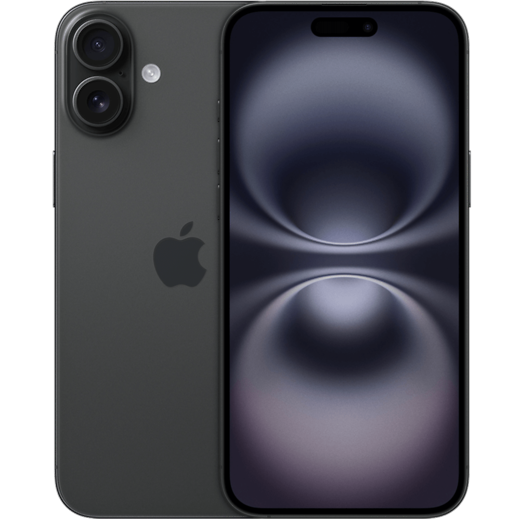 Apple iPhone 16 Plus Schwarz - Vorne/Hinten