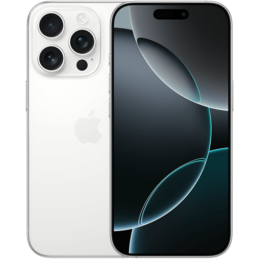 Apple iPhone 16 Pro Titan Weiß - Vorne/Hinten