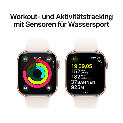 Apple Watch Series 10 Aluminium Sportarmband Roségold/Blassrosa S/M - Gallerie 4
