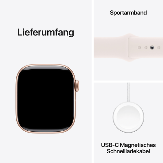 Apple Watch Series 10 Aluminium Sportarmband Roségold/Blassrosa S/M - Gallerie 5