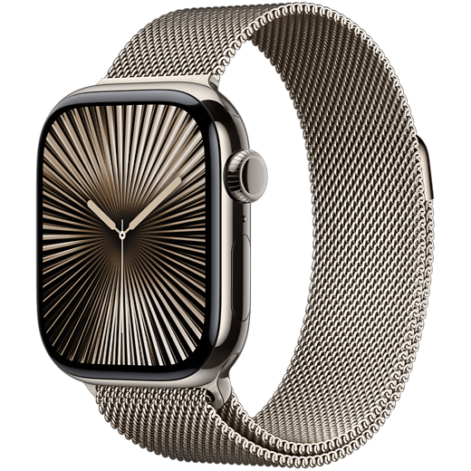 Apple Watch Series 10 Titan Milanaise Armband Natur/Natur - Gallerie 1