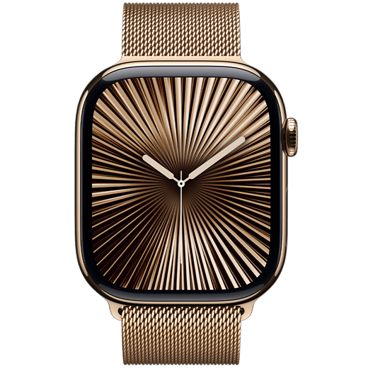 Apple Watch Series 10 Titan Milanaise Armband Gold/Gold M/L - Gallerie 2