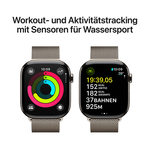 Apple Watch Series 10 Titan Milanaise Armband Natur/Natur M/L - Gallerie 4