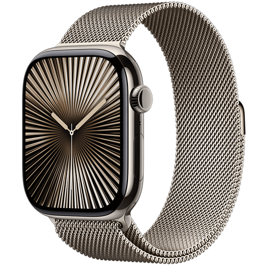 Apple Watch Series 10 Titan Milanaise Armband Natur/Natur M/L - Gallerie 1
