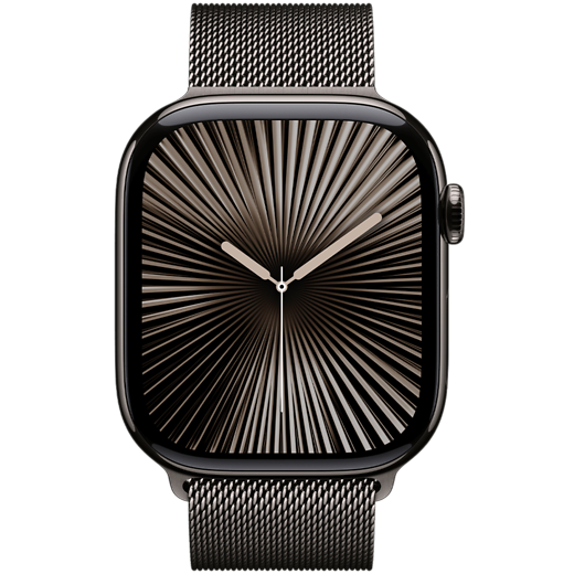 Apple Watch Series 10 Titan Milanaise Armband Schiefer/Schiefer M/L - Gallerie 2