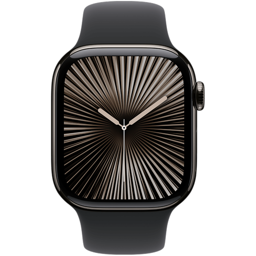 Apple Watch Series 10 Titan Sportarmband Schiefer/Schwarz S/M - Gallerie 2