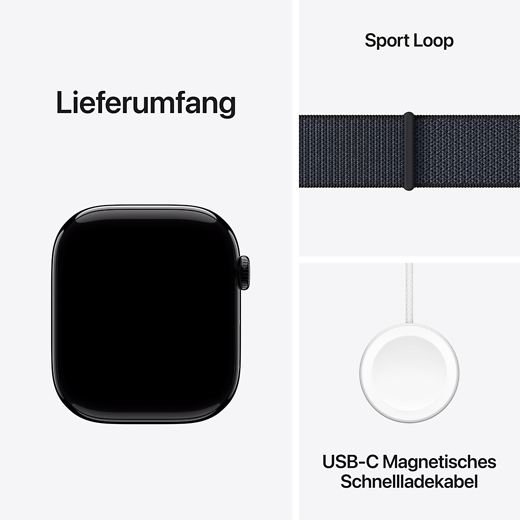 Apple Watch Series 10 Aluminium Sport Loop Diamantschwarz/Tinte - Gallerie 5
