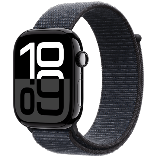 Apple Watch Series 10 Aluminium Sport Loop Diamantschwarz/Tinte - Gallerie 1