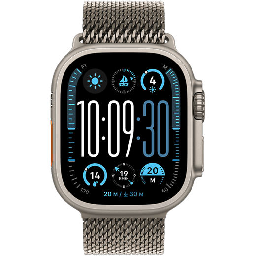 Apple Watch Ultra 2 Titan Milanaise Armband Natur/Natur Medium - Gallerie 2
