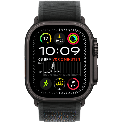 Apple Watch Ultra 2, GPS + Cellular, 49 mm, Titan Schwarz, Trail Loop Schwarz M/L - Gallerie 2