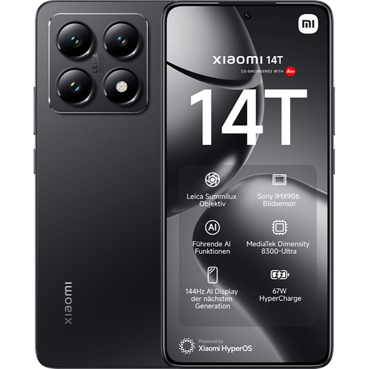 Xiaomi 14T Titan Black - Vorne/Hinten