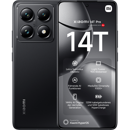 Xiaomi 14T Pro Titan Black - Vorne/Hinten