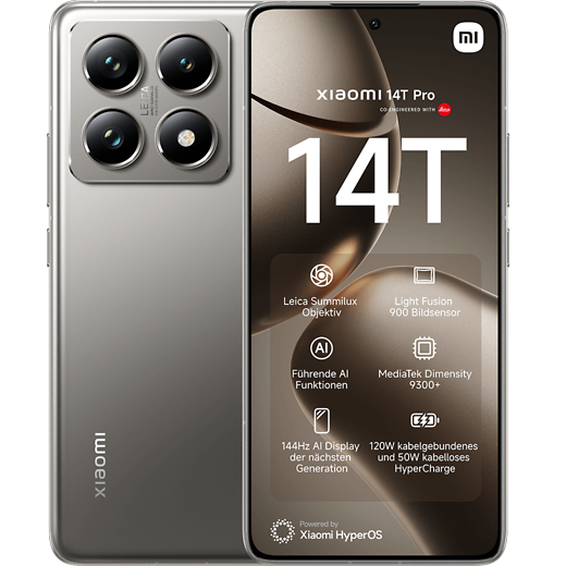 Xiaomi 14T Pro Titan Gray - Vorne/Hinten