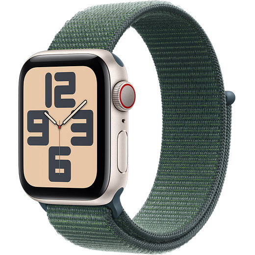 Apple Watch SE (2023) Aluminium Sport Loop Polarstern/Seegruen S/M - Hero