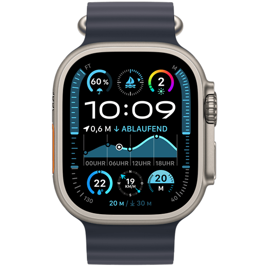 Apple Watch Ultra 2 Titan Ocean Armband Natur/Marine - Gallerie 2
