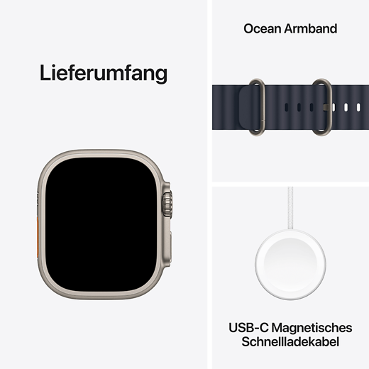Apple Watch Ultra 2 Titan Ocean Armband Natur/Marine - Gallerie 5