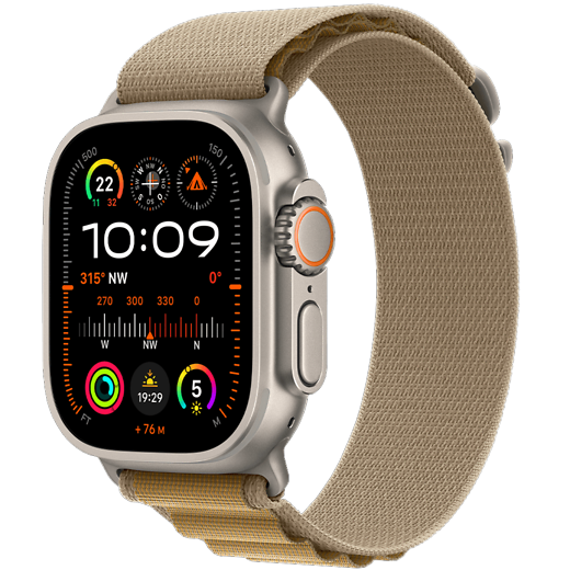 Apple Watch Ultra 2 Titan Alpine Loop Natur/Mandel Medium - Hero