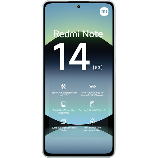Xiaomi Redmi Note 14 5G Coral Green - Vorne