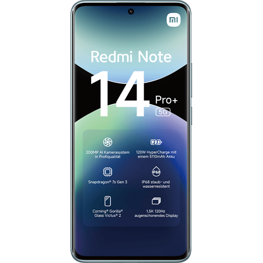 Xiaomi Redmi Note 14 Pro+ 5G Frost Blue - Vorne
