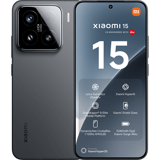 Xiaomi 15 Black - Vorne/Hinten