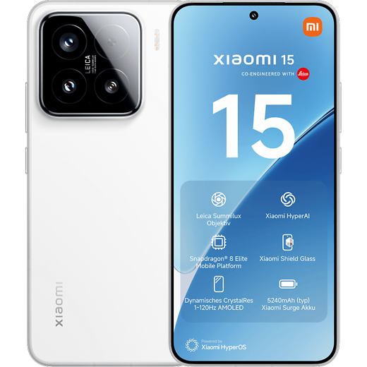 Xiaomi 15 White - Vorne/Hinten